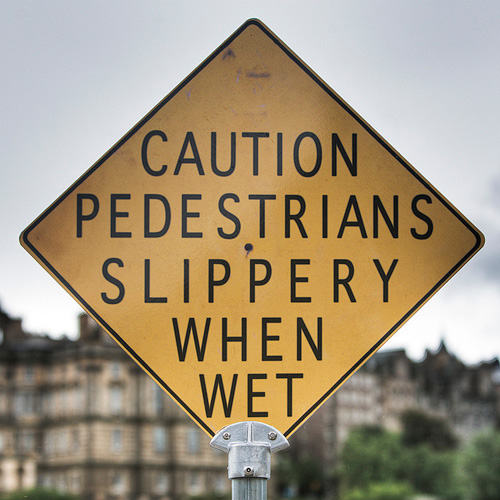 Pedestrians Slippery When Wet