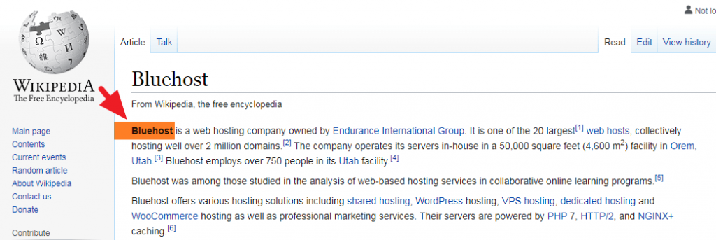 wikipedia mention