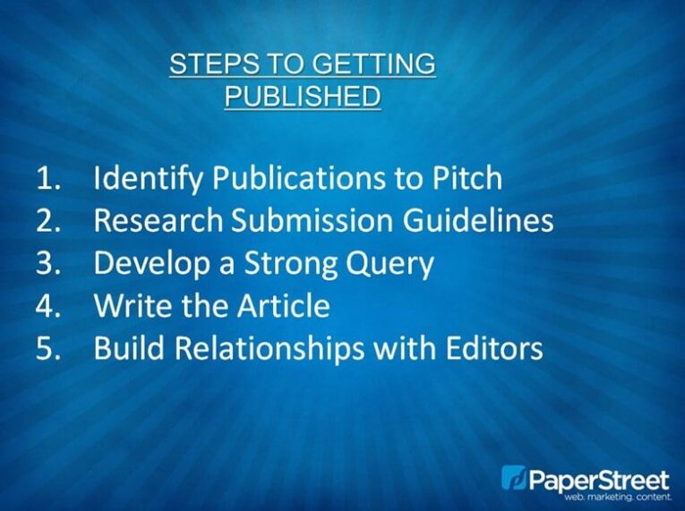 steps to getting published
