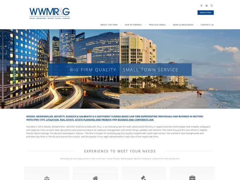 Naples, Florida Law Firm site Design for Woods, Weidenmiller, Michetti, & Rudnick
