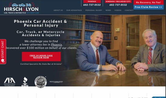 Hirsh & Lyon Accident Law site thumbnail