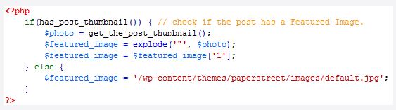 Easy Code for Featured Images in WordPress: A PHP code snippet for determining and extracting the URL of a post's featured image or setting a default image if none exists.