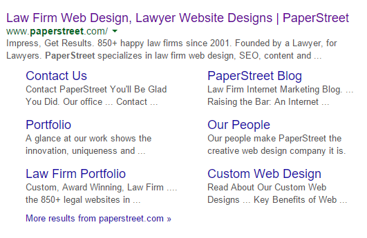 PaperSteet's Sitelinks