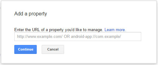 Google Search Console Add New Property