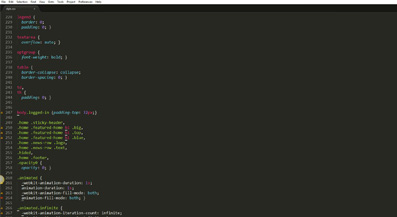 A screenshot of a code editor displaying CSS code, essential for defining styles for various HTML elements and classes, including body, navigation, anchors, and animation—truly one of the 5 tools the development team couldn’t live without.