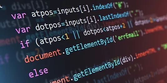 Close-up of computer code with syntax highlighting, displaying variables, conditional statements, and function calls in a text editor.