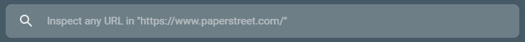 A gray search bar displays the text "Inspect any URL in https://www.peepestreet.com" alongside a magnifying glass icon on the left.