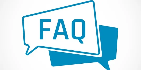 Image of two overlapping blue speech bubbles with the text "FAQ" prominently displayed in the front bubble. We Love FAQs…and So Should You!