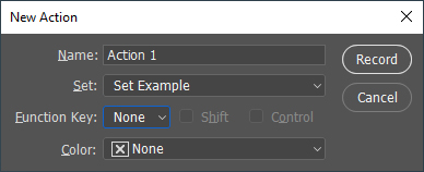Photoshop action window 2
