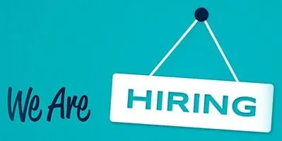 A "We Are Hiring" sign is displayed against a teal background.