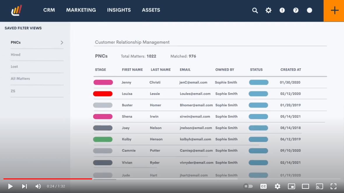lawmatics crm screenshot