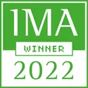 Green and white graphic with text "IMA WINNER 2022".