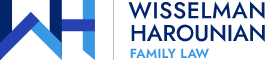 Logo of Wisselman Harounian Family Law, featuring blue geometric shapes forming an abstract 'WH' next to the firm's name in uppercase letters. PaperStreet celebrates International Women's Day with our clients by showcasing this empowering design.