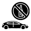 Silhouette of a car with a crossed-out bottle inside a circle above it, indicating no drinking and driving.