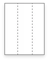 A sheet of white paper with two vertical dashed lines dividing it into three equal sections.