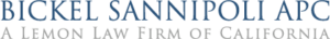 Logo of Bickel Sannipoli APC, featuring the firm's name in blue and the tagline "A Lemon Law Firm of California" in gray.