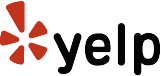 Yelp logo featuring the word "Yelp" in black text with a red burst symbol to the left.