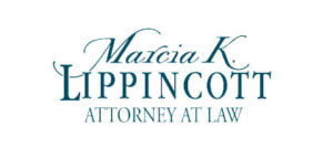 Text reads "Marcia K. Lippincott Attorney at Law" in elegant font.
