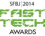 SFBJ 2014 Fast Tech Awards logo with the text "SFBJ 2014 Fast Tech Awards" in black and green.