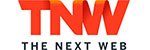 The image shows the logo for "The Next Web" (TNW) with bold, orange letters TNW above the words "The Next Web" in black.