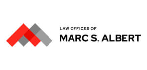 Logo of the Law Offices of Marc S. Albert, featuring three overlapping red and gray triangles on the left and the firm's name in bold black text on the right.