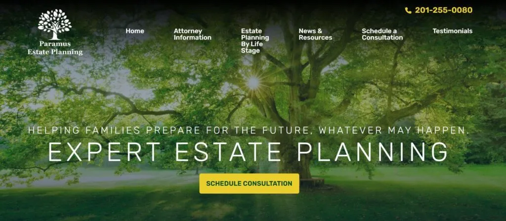 Large tree with sunlight behind, promoting Walsworth Law Firm’s expert estate planning services.