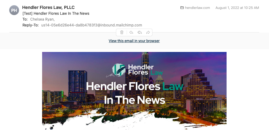 Example of how a graphic should appear in an inbox.