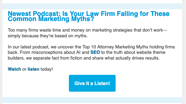 Example of a call to action for a podcast.