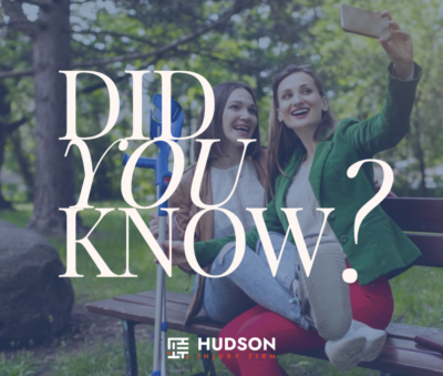 Two women sitting on a bench, smiling and taking a selfie; “Did You Know?” text overlay.